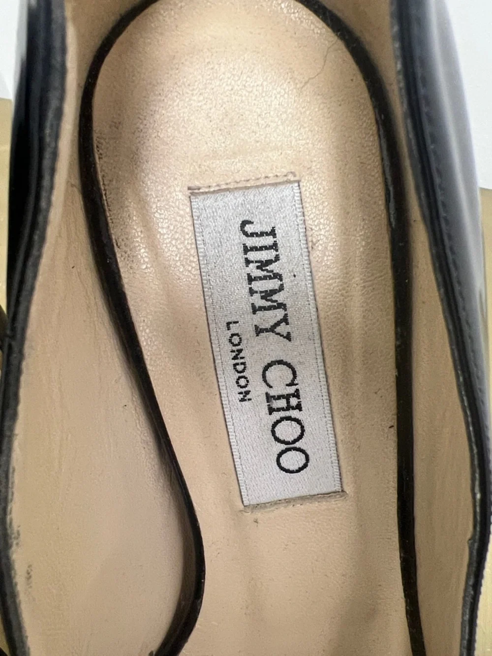 Jimmy Choo Black Patent Peep-Toe Platform Pumps - Picture 3 of 10
